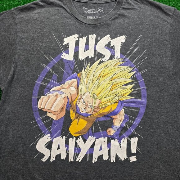 Dragon Ball Z Tshirt Ripple‎ Junction Mens XL Gray Short Sleeve Goku Just Saiyan - Picture 2 of 9